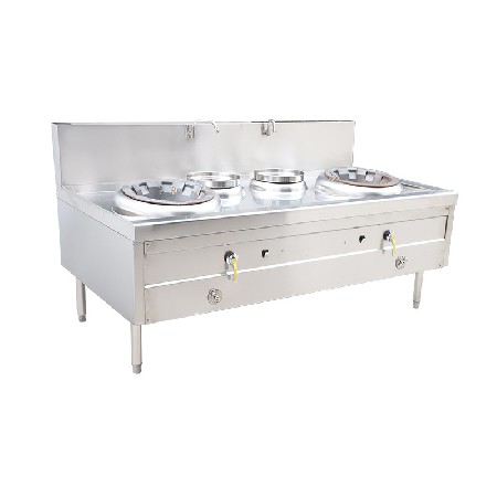 Efficient and energy-saving gas double stir fry and double tail stir fry furnace
